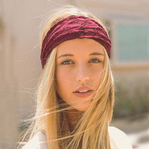 Gypsy Lace Headwrap in Burgundy