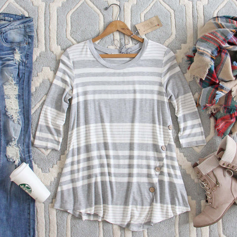 Button & Stripe Tee