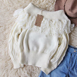 Cable & Feather Sweater in Cream: Alternate View #5
