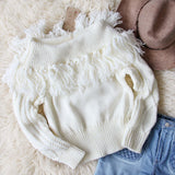 Cable & Feather Sweater in Cream: Alternate View #2