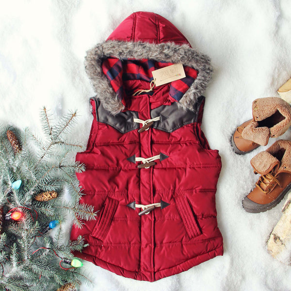 Chalet Cozy Vest in Burgundy: Featured Product Image