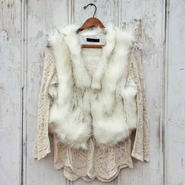 Chumstick Faux Fur Vest in Snow: Featured Product Image