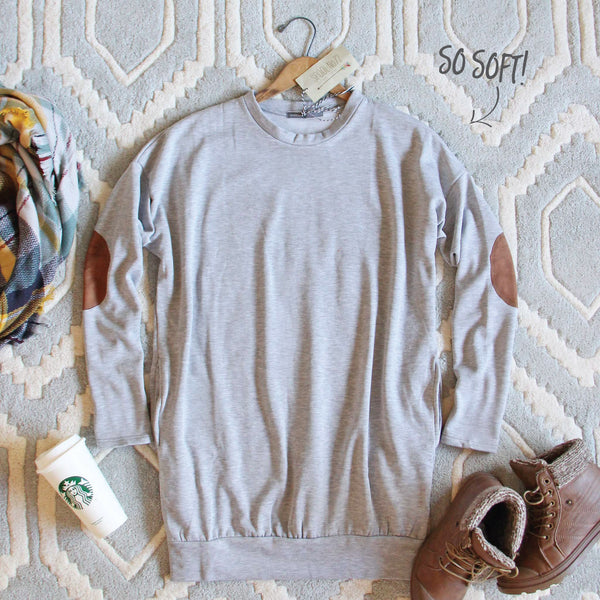 Cozy Sweatshirt Dress in Gray: Featured Product Image