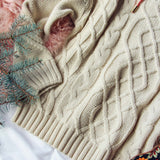 Cozy Cable Sweater in Cream: Alternate View #2