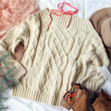 Cozy Cable Sweater in Cream: Alternate View #1