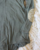 Cozy Elbow Patch Tee in Sage: Alternate View #3