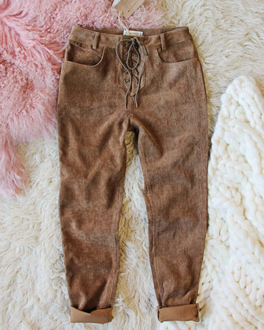 Corduroy Cozy Lace-Up Pants