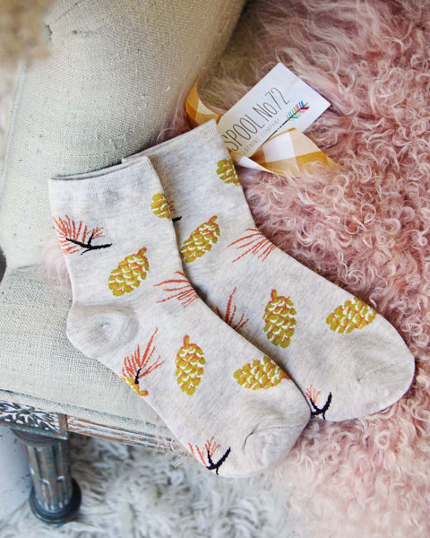 Cozy Pinecone Socks: Featured Product Image