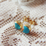 Crescent Turquoise Earrings: Alternate View #2