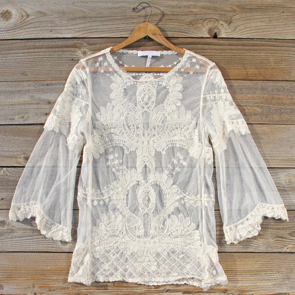 December Lace Blouse in Cream: Featured Product Image