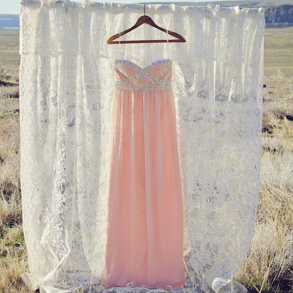 peach dress for party Fairy Ruffled Sleeve Chiffon Plunging Formal this dress is a perfect choice. Dark Peach Cocktail Dress Plus