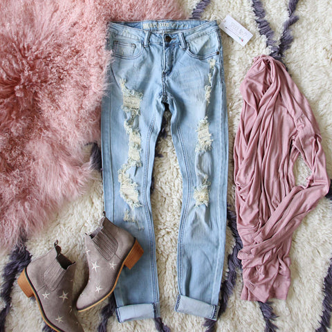 Dreamy Sky Distressed Jeans