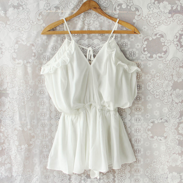 The Drifter Romper in White: Featured Product Image