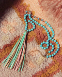 Earth Stone Tassel Necklace: Alternate View #2