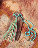 Earth Stone Tassel Necklace: Alternate View #1