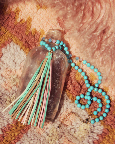 Earth Stone Tassel Necklace