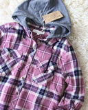 The Easton Plaid Hoodie in Mauve: Alternate View #2