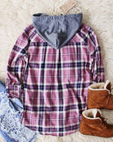 The Easton Plaid Hoodie in Mauve: Alternate View #3