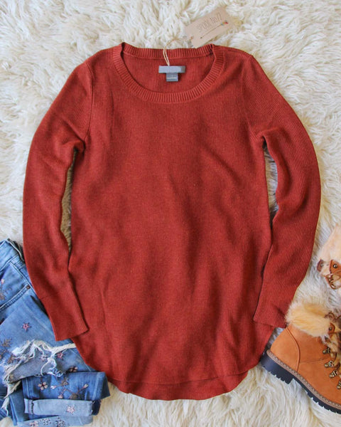 Everyday Layering Sweater in Rust: Featured Product Image