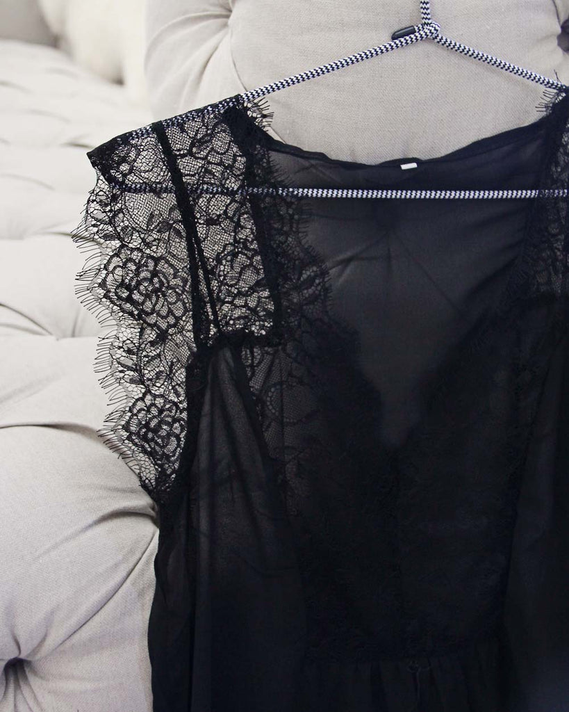 Eyelash Lace Cami in Black, Lace Cami Tops from Spool 72.