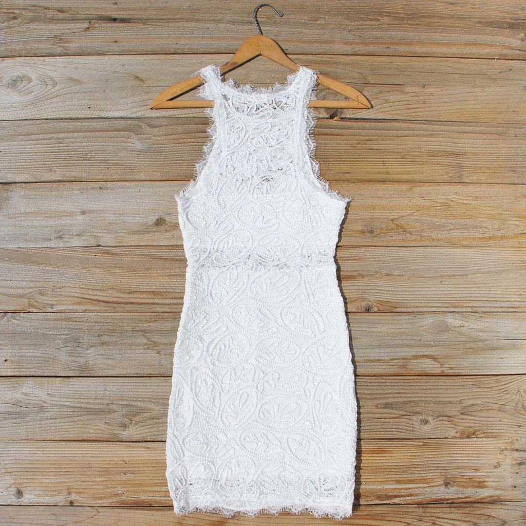 white eyelash lace dress Seelie Lace Mini Dress for Women in Ivory, Size: 2, by LoveShackFancy