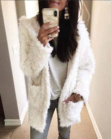 Fireside Shearling Coat in White