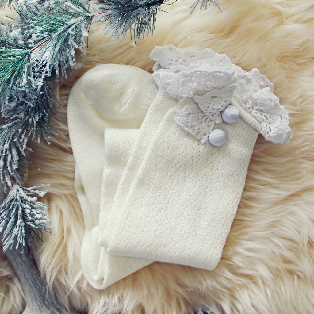 Fireside Knit Boot Socks in Snow, Cozy Knit Boot Socks from Spool 72 ...