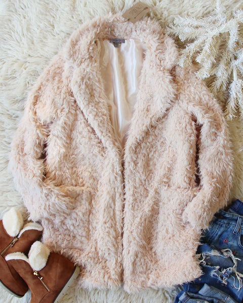 Fireside Shearling Coat in Dusty Pink: Featured Product Image