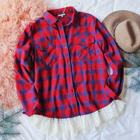 Flannel & Lace Top