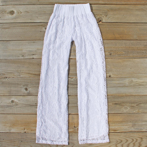 Fortunate Lace Pants in White: Featured Product Image