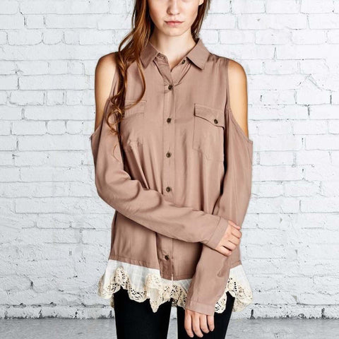 Foxly Lace Top in Timber