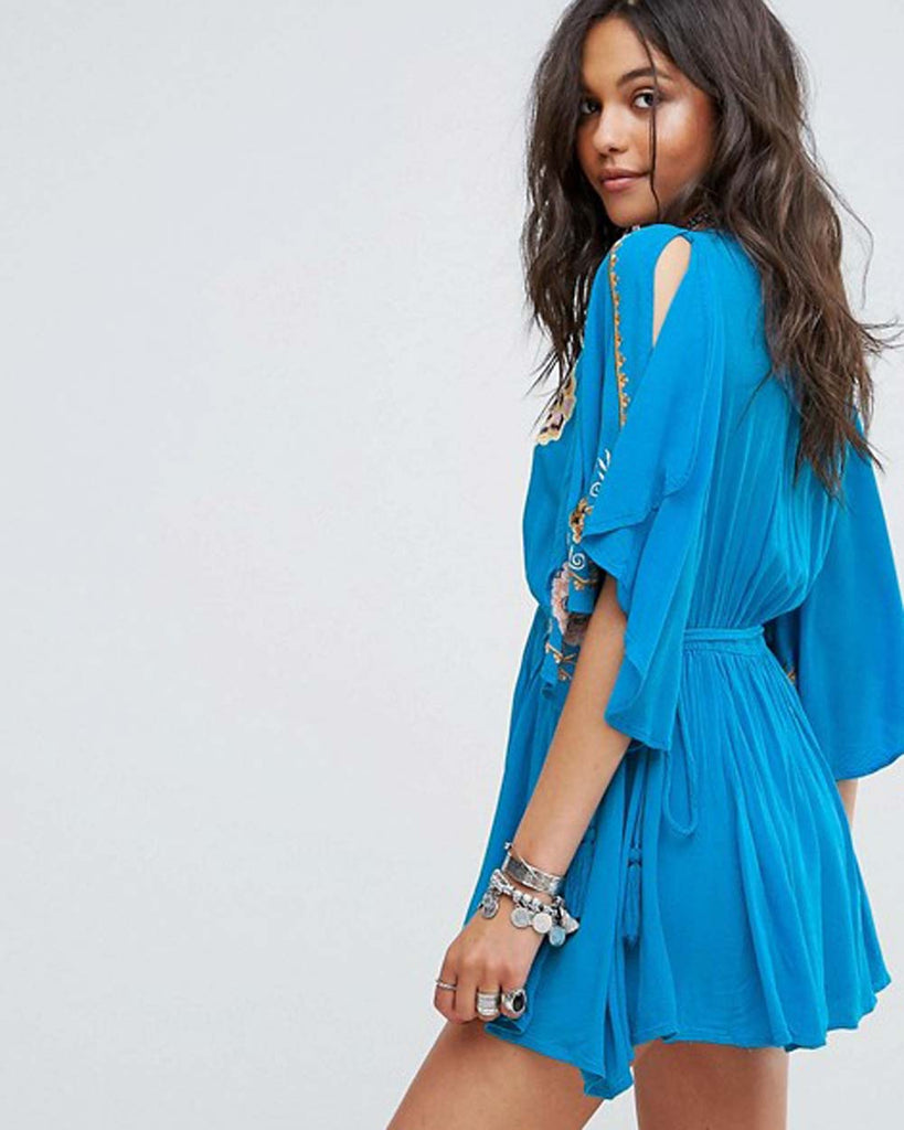 Free People Cora Dress, Sweet Bohemian Embroidered Summer Dresses