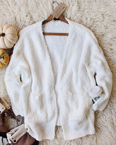 Fuzzy Wuzzy Cardigan in White