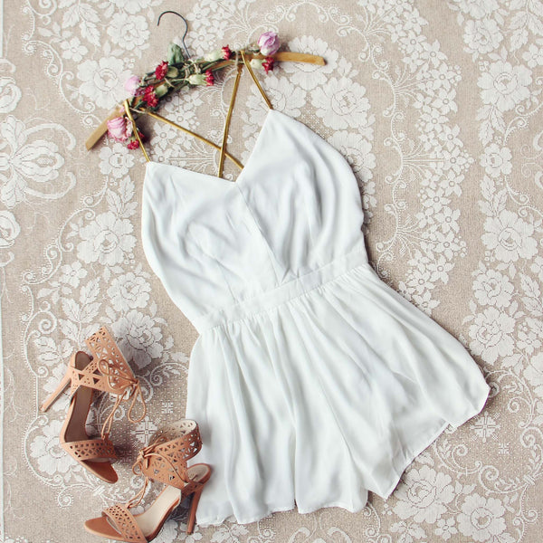 Ancient Rose Romper in White: Featured Product Image