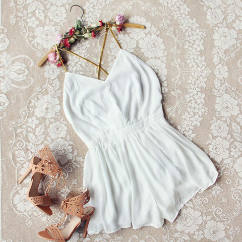 Ancient Rose Romper in White