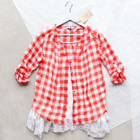 Gingham & Aspen Top