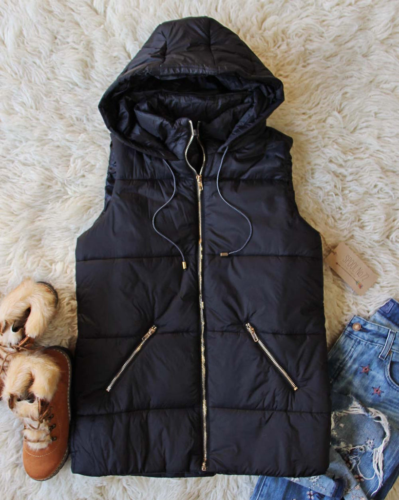 Glacier Park Vest in Black, Cozy Quilted Winter Vests from Spool 72 ...
