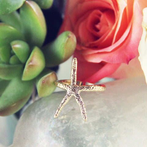 Golden Starfish Ring