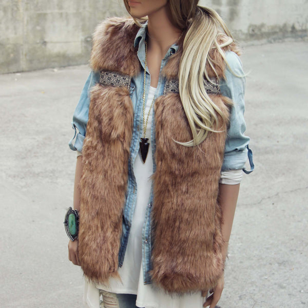 Gypsy Pine Faux Fur Vest: Featured Product Image