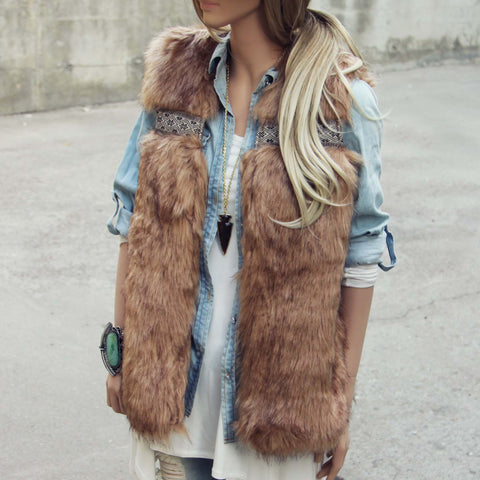 Gypsy Pine Faux Fur Vest