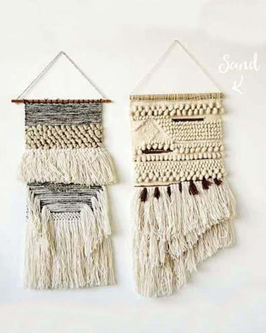 Hand-Woven Wall Hanging in Sand