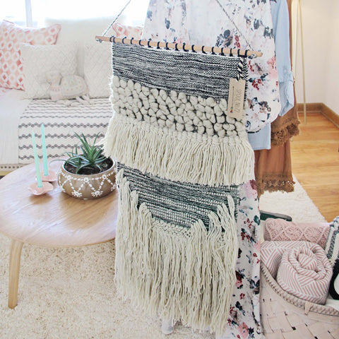 Hand-Woven Wall Hanging in Stone