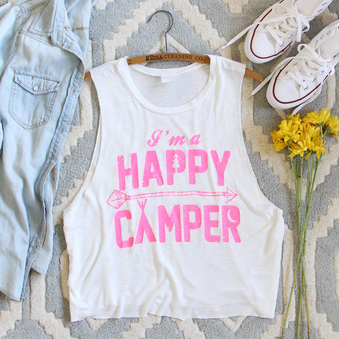 Happy Camper Tank in Pink