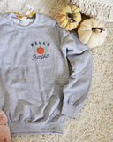 Hello Pumpkin Sweatshirt in Gray: Alternate View #3