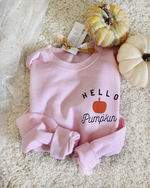 Hello Pumpkin Sweatshirt in Pink: Featured Product Image