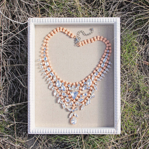 Hive & Honey Necklace in Peach