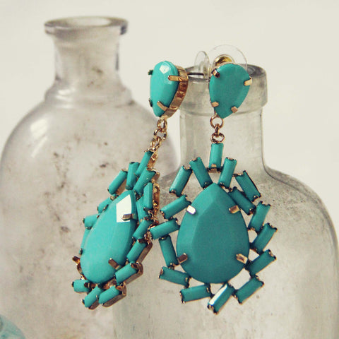 Iced Turquoise Earrings