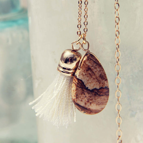 Jasper & Tassel Necklace