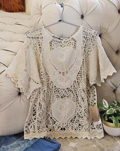 La Boheme Lace Top in Sand: Featured Product Image