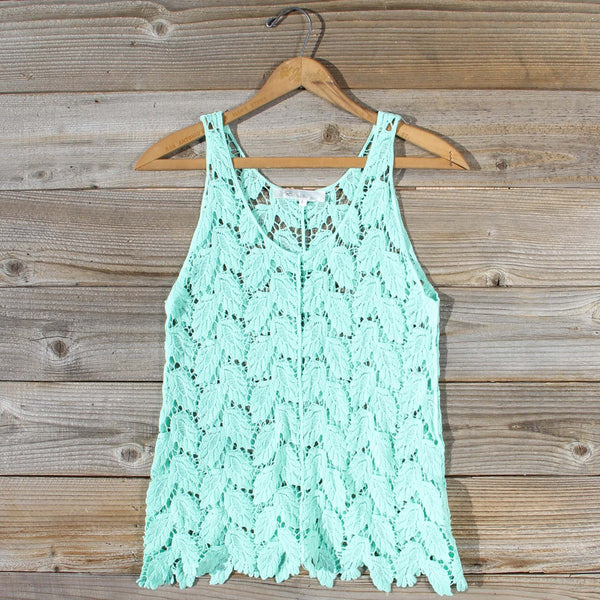 La Conner Lace Tank in Mint: Featured Product Image
